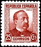 Spain 1934 Characters And Monuments 25 CTS Purple Carmine Edifil 685. España 685. Uploaded by susofe